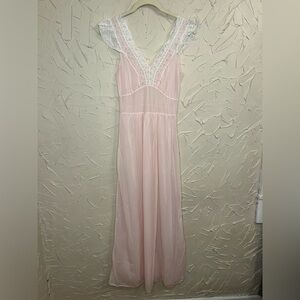 Vintage Pink Lingerie Sheer Nightgown 34
